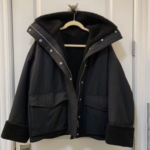 & Other Stories black faux shearling coat